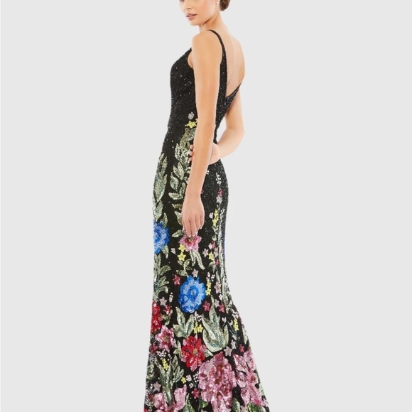 Mac Duggal 5475 NWT Floral Embellished Spaghetti Strap Gown - Picture 3 of 8